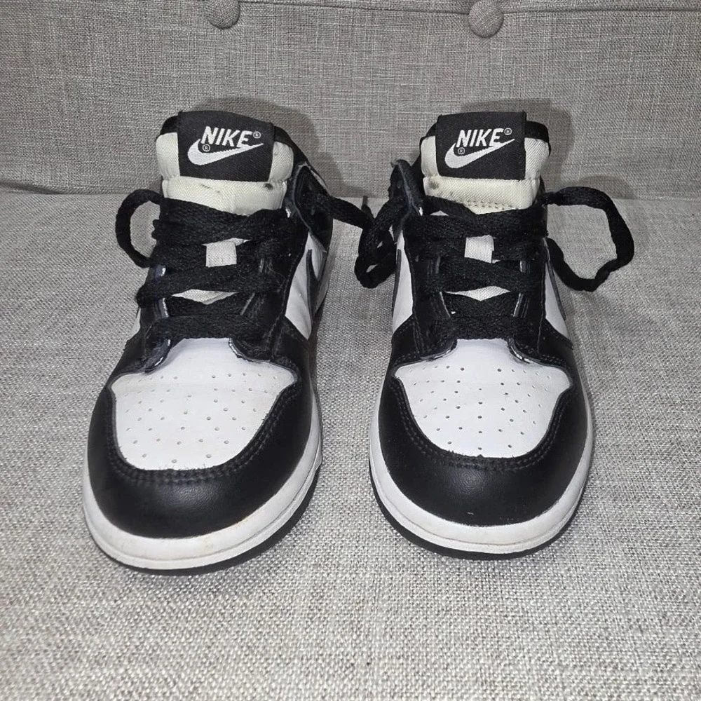 Nike Dunk Low Panda White Black Kids Sneakers CW1588-100 Size 13C